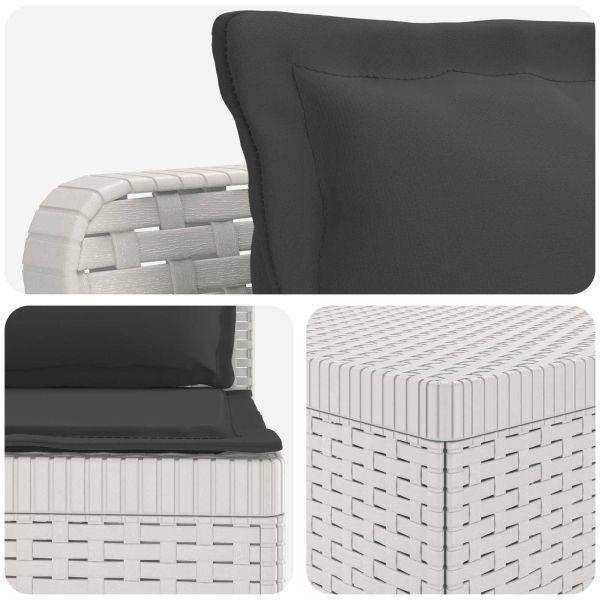 Пейка за градина с Cushions във вид на ратан ПП Бяло