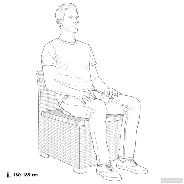 Градински диван за 4 души с възглавници и ротанг визия ПП
