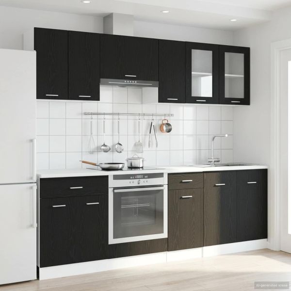 Кухненски единица Lyon 8 pcs Черен дъб Инженерна дървесина