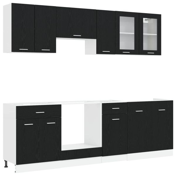 Кухненски единица Lyon 8 pcs Черен дъб Инженерна дървесина