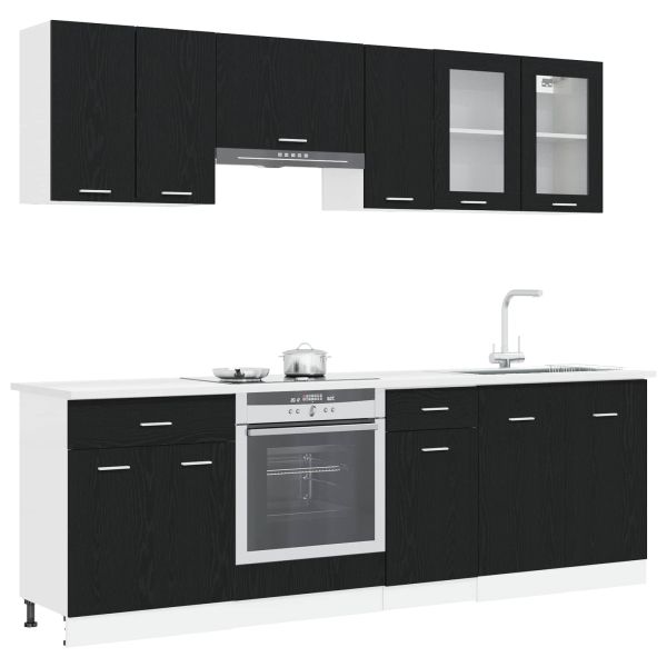 Кухненски единица Lyon 8 pcs Черен дъб Инженерна дървесина