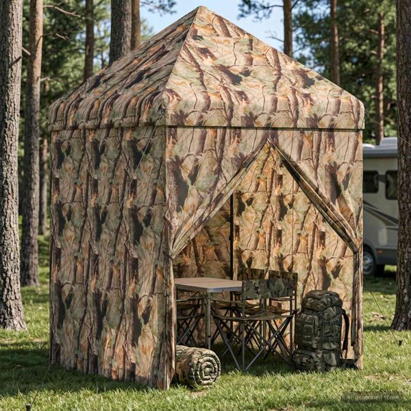 Поп-ъп Тент с 4 Стени 3 x 3 m Лесен камуфлаж