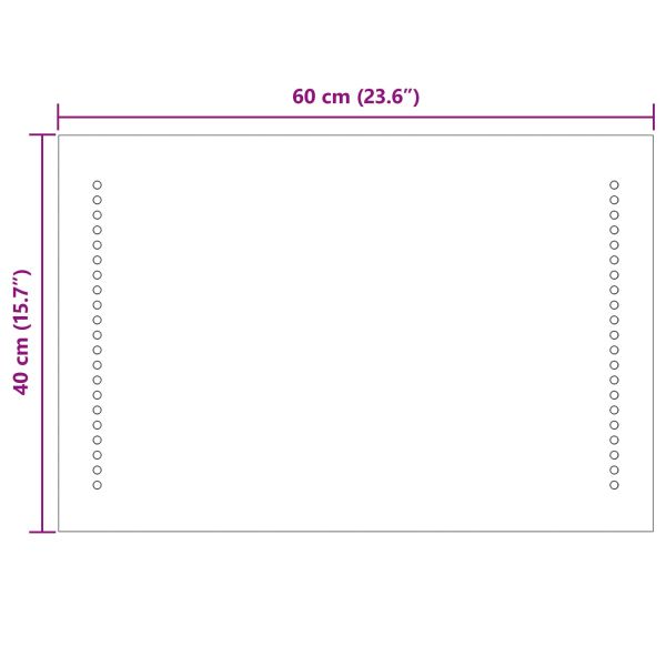 LED огледало за баня Прозрачен 60 x 40 cm закалено стъкло