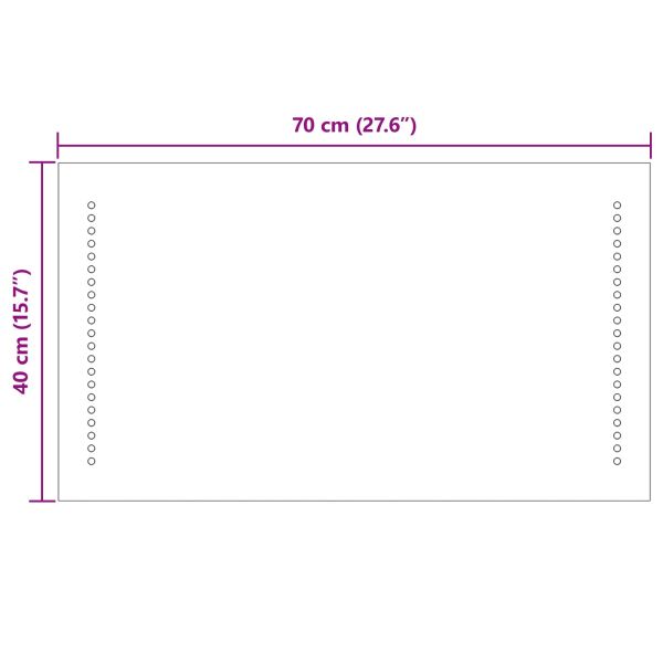 LED огледало за баня Прозрачен 70 x 40 cm закалено стъкло