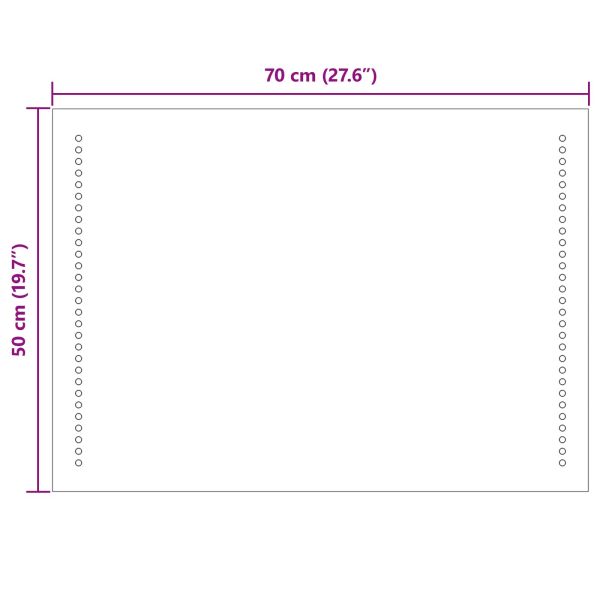 LED огледало за баня Прозрачен 70 x 50 cm закалено стъкло