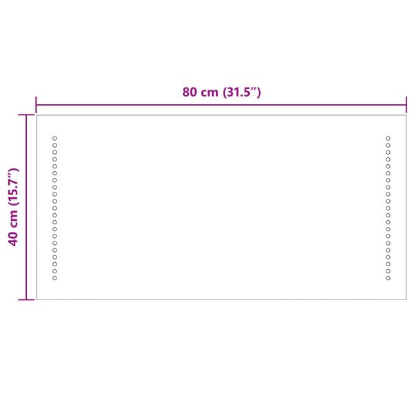 LED огледало за баня Прозрачен 80 x 40 cm закалено стъкло