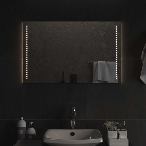 LED огледало за баня Прозрачен 80 x 50 cm закалено стъкло