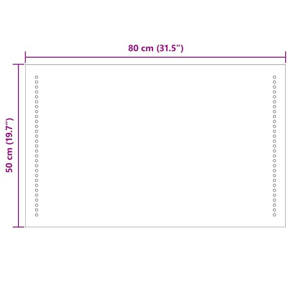 LED огледало за баня Прозрачен 80 x 50 cm закалено стъкло