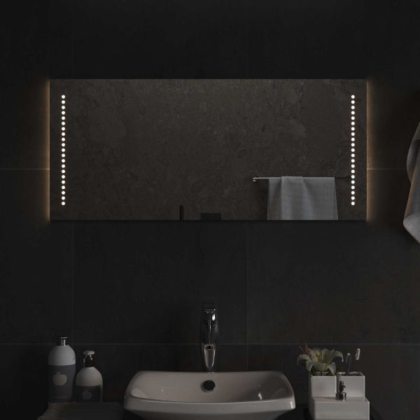 LED огледало за баня Прозрачен 90 x 40 cm закалено стъкло