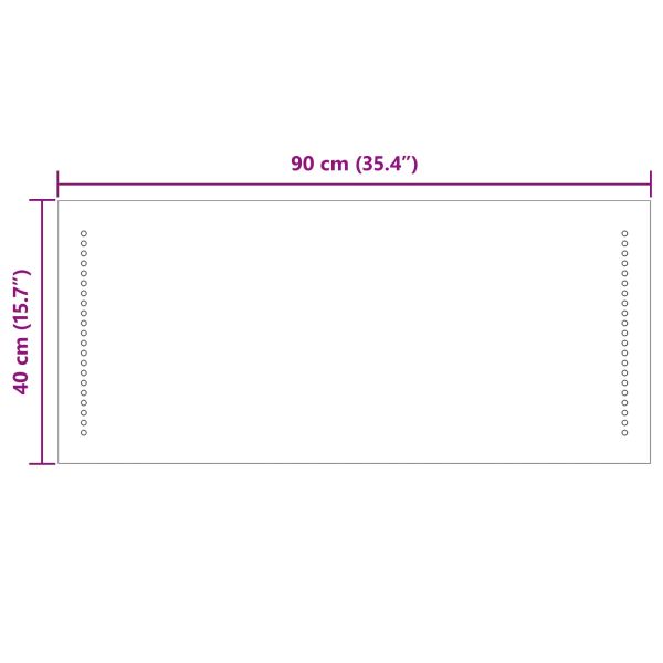 LED огледало за баня Прозрачен 90 x 40 cm закалено стъкло