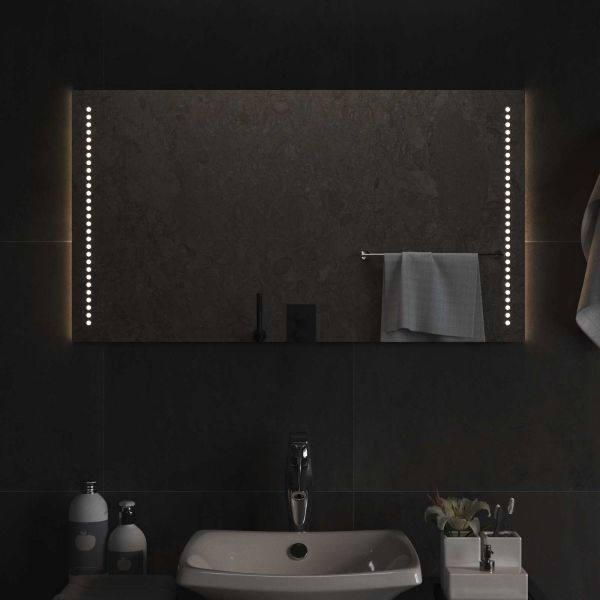 LED огледало за баня Прозрачен 90 x 50 cm закалено стъкло