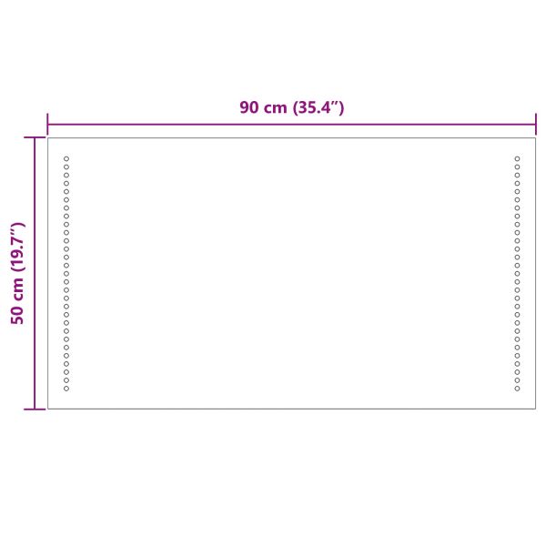 LED огледало за баня Прозрачен 90 x 50 cm закалено стъкло