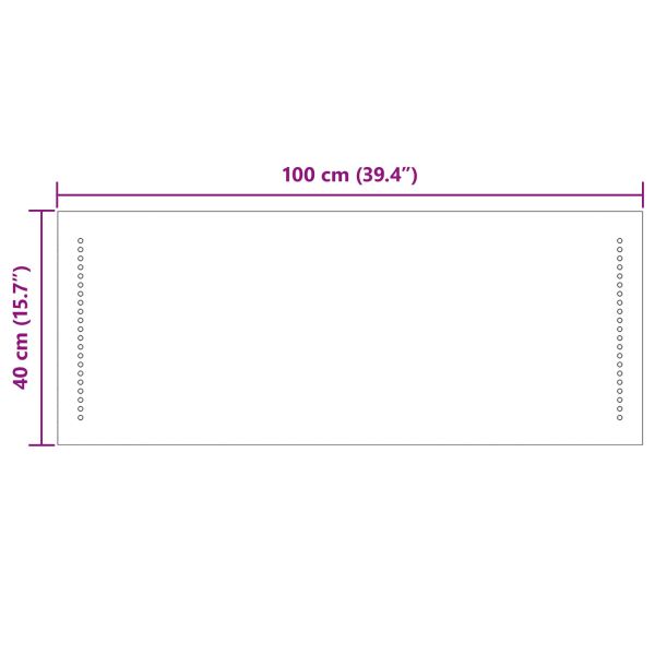 LED огледало за баня Прозрачен 100 x 40 cm закалено стъкло