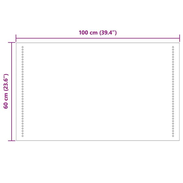 LED огледало за баня Прозрачен 100 x 60 cm закалено стъкло