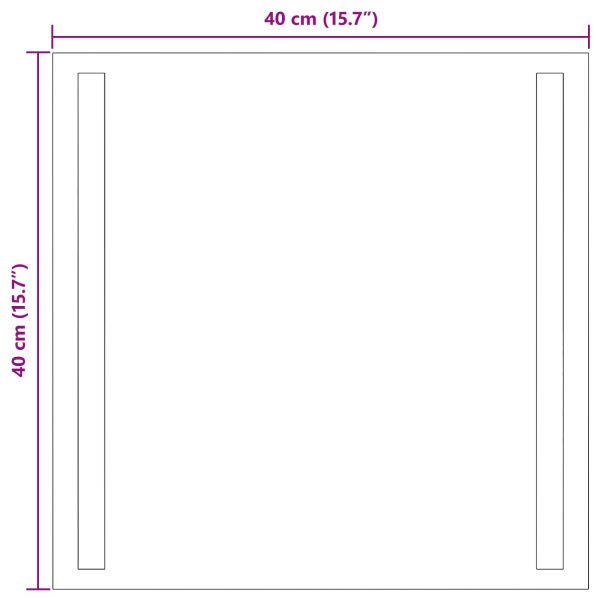 LED огледало за баня Прозрачен 40 x 40 cm закалено стъкло