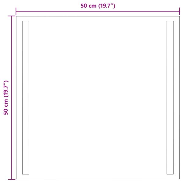 LED огледало за баня Прозрачен 50 x 50 cm закалено стъкло
