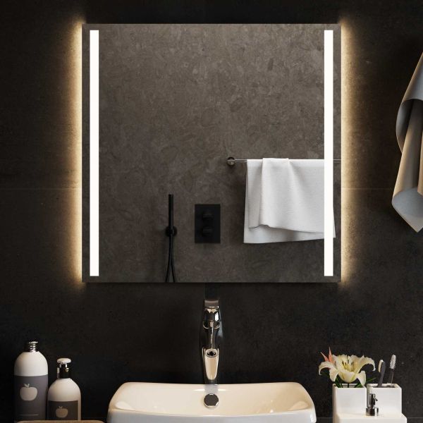 LED огледало за баня Прозрачен 60 x 60 cm закалено стъкло