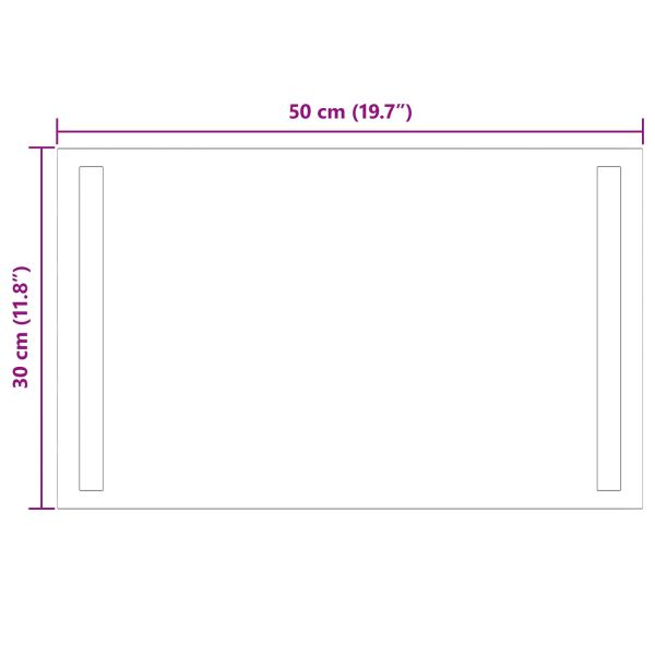 LED огледало за баня Прозрачен 50 x 30 cm закалено стъкло