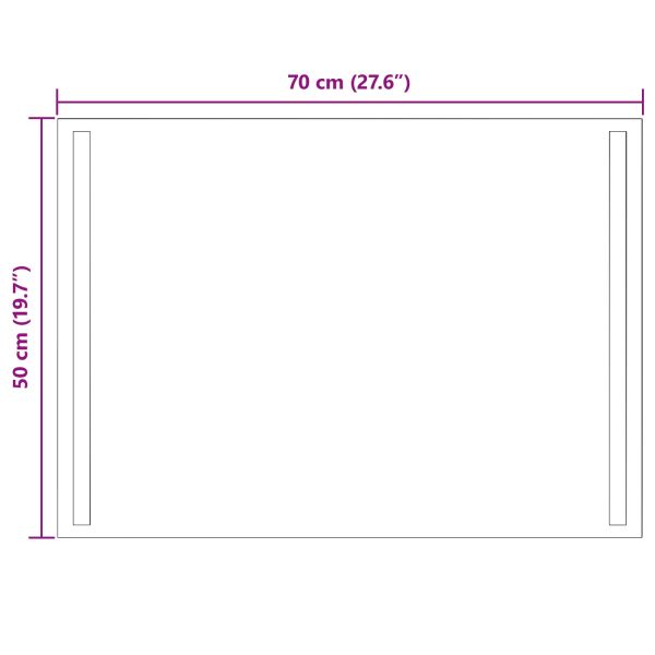 LED огледало за баня Прозрачен 70 x 50 cm закалено стъкло