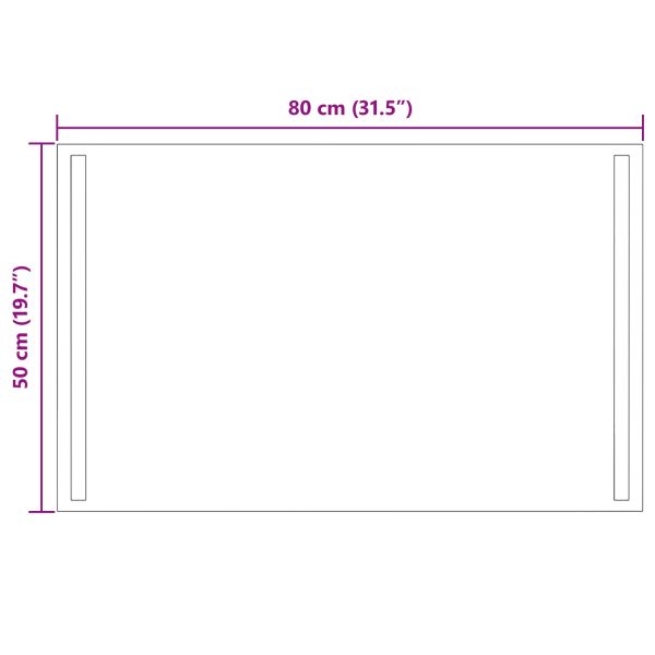 LED огледало за баня Прозрачен 80 x 50 cm закалено стъкло