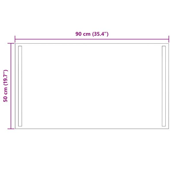 LED огледало за баня Прозрачен 90 x 50 cm закалено стъкло