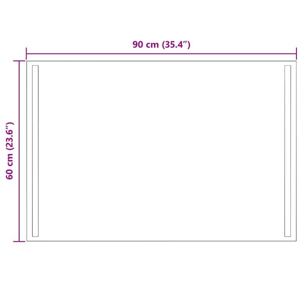 LED огледало за баня Прозрачен 90 x 60 cm закалено стъкло