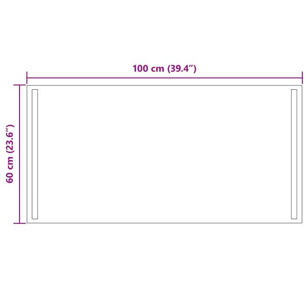LED огледало за баня Прозрачен 100 x 60 cm закалено стъкло
