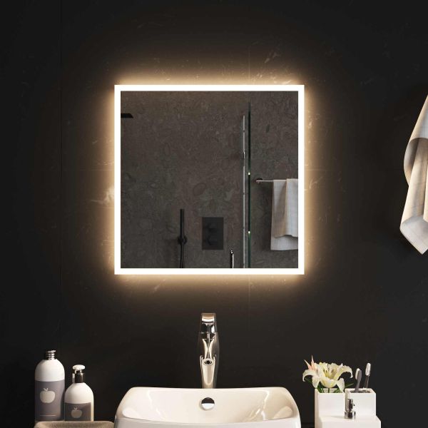LED огледало за баня Прозрачен 50 x 50 cm закалено стъкло