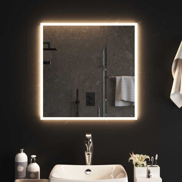 LED огледало за баня Прозрачен 60 x 60 cm закалено стъкло