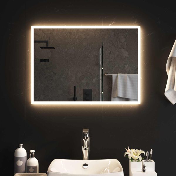 LED огледало за баня Прозрачен 70 x 50 cm закалено стъкло