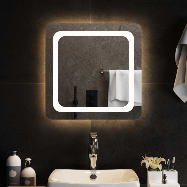 LED огледало за баня Прозрачен 50 x 50 cm закалено стъкло