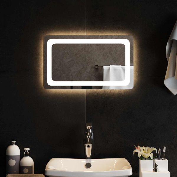 LED огледало за баня Прозрачен 50 x 30 cm закалено стъкло