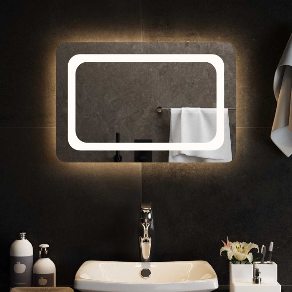 LED огледало за баня Прозрачен 60 x 40 cm закалено стъкло