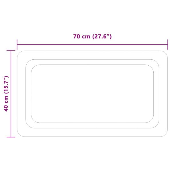 LED огледало за баня Прозрачен 70 x 40 cm закалено стъкло