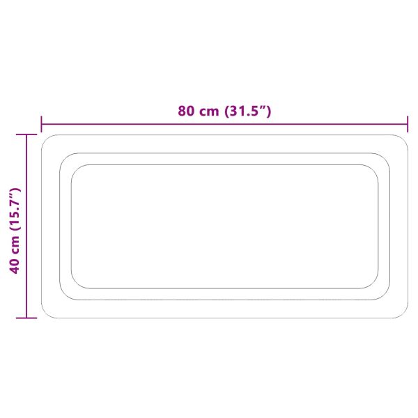 LED огледало за баня Прозрачен 80 x 40 cm закалено стъкло