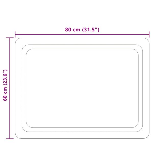 LED огледало за баня Прозрачен 80 x 60 cm закалено стъкло