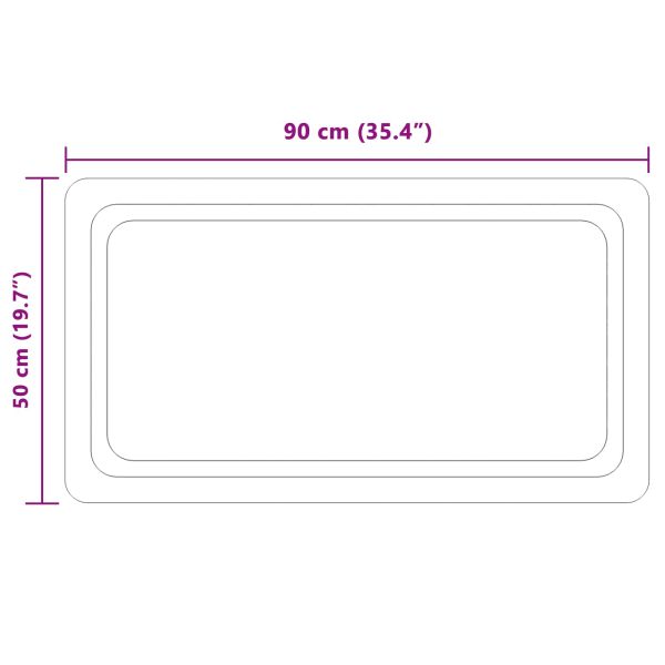 LED огледало за баня Прозрачен 90 x 50 cm закалено стъкло