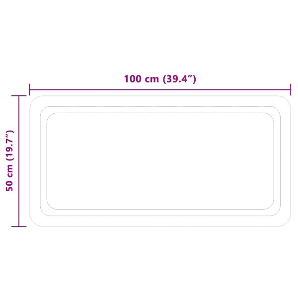 LED огледало за баня Прозрачен 100 x 50 cm закалено стъкло