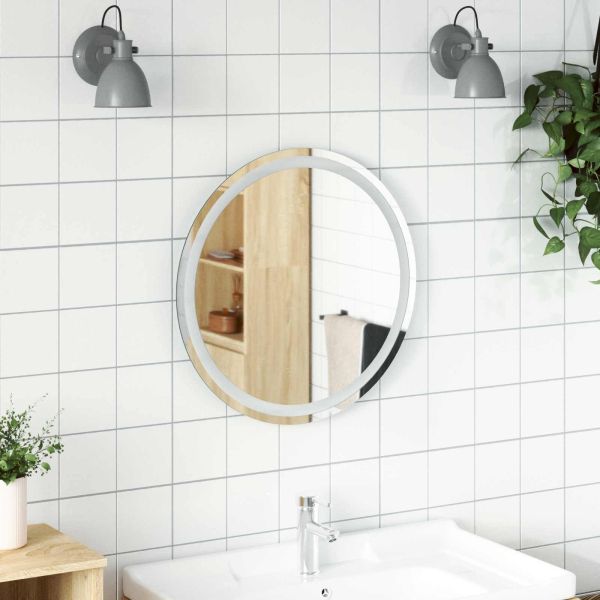 LED огледало за баня Прозрачен Ø 60 cm закалено стъкло