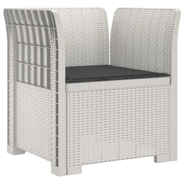 Кресло за 1 с възглавница, изглеждащо от ратан ПП Бяло