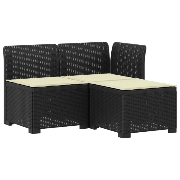 Пейка за градина с Cushions във вид на ратан ПП Антрацит