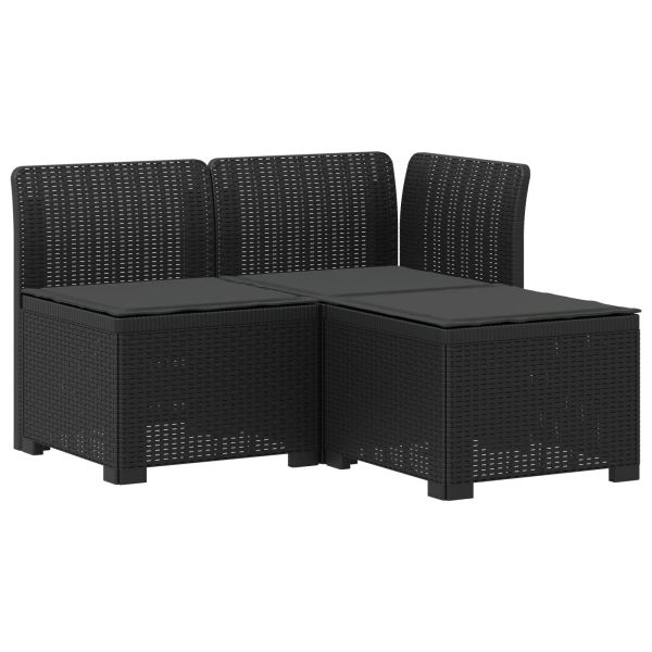 Пейка за градина с Cushions във вид на ратан ПП Антрацит