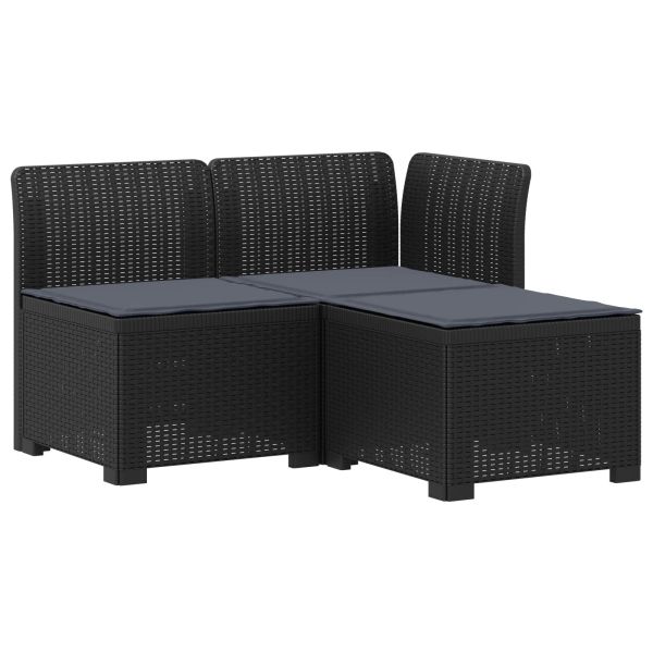 Пейка за градина с Cushions във вид на ратан ПП Антрацит