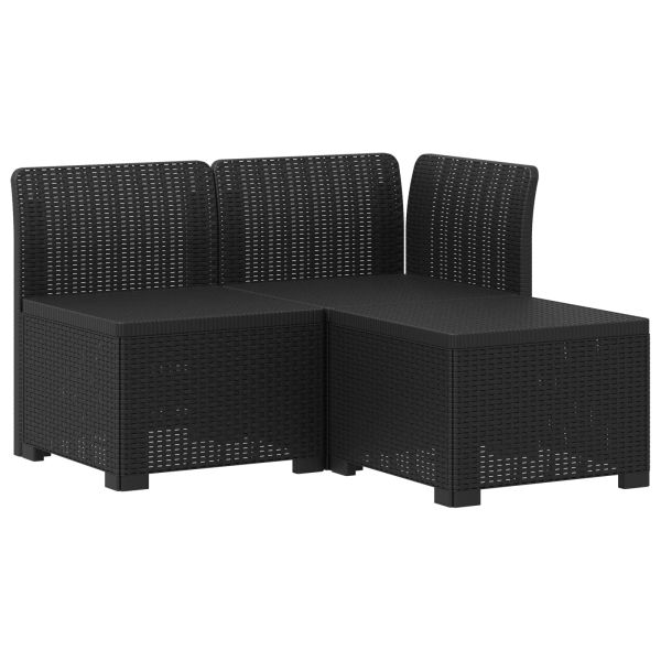Пейка за градина с Cushions във вид на ратан ПП Антрацит