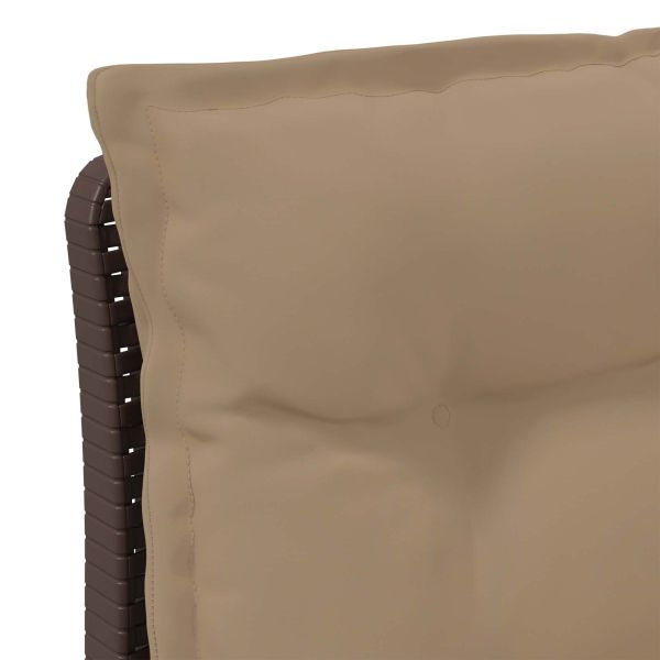 Пейка за градина с Cushions във вид на ратан ПП Кафяво