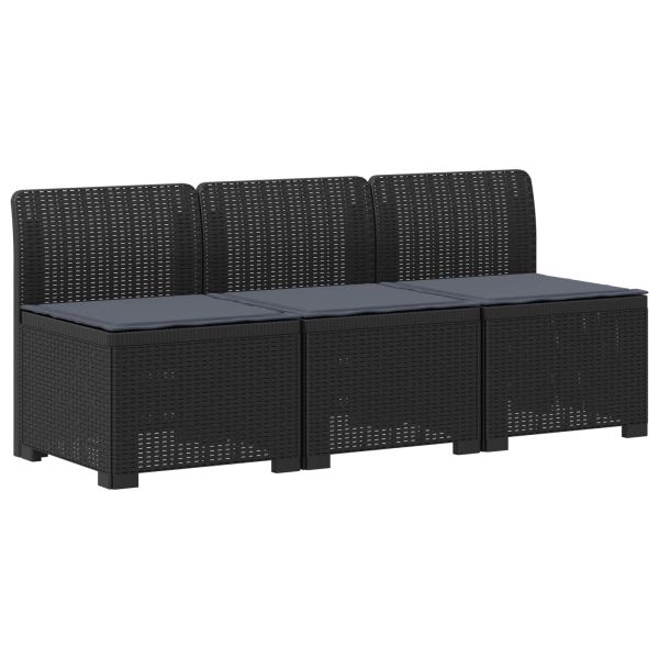 Пейка за градина с Cushions във вид на ратан ПП Антрацит