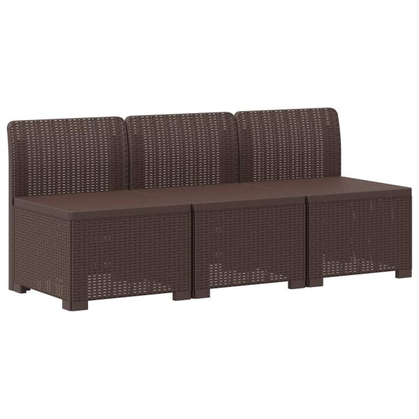 Пейка за градина с Cushions във вид на ратан ПП Кафяво