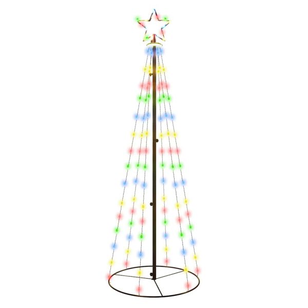 Конусовидна коледна елха, многоцветна, 108 LED, 70x180 см