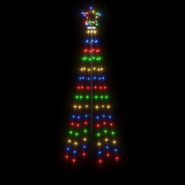 Конусовидна коледна елха, многоцветна, 108 LED, 70x180 см