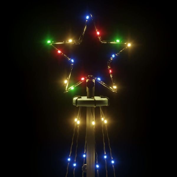 Конусовидна коледна елха, многоцветна, 108 LED, 70x180 см